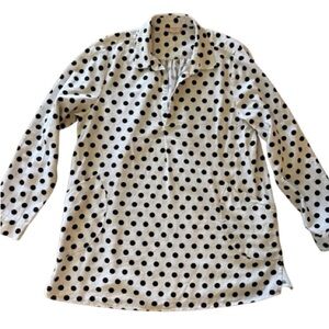 St. Tropez West Black & White Polka Dot Swing Tunic Size Medium